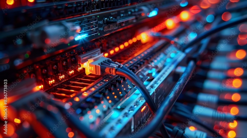 Leinwandbilder optimizing data transmission with structured cabling and switches.