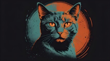 cat on black
