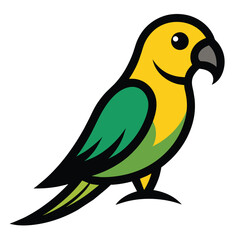 Solid color Carolina Parakeet bird animal vector design