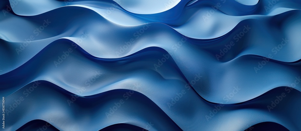 Poster the image features a blue background with wavy lines running through it the lines create a sense of 