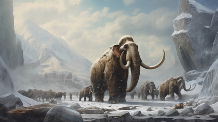 Mammoth in the ice age
