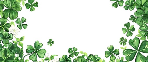 Doodle St Patrick s Day Border Design with Blank Space for Message