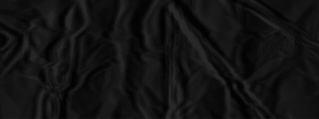 Black crumpled paper texture . Wrinkled paper texture. Black paper texture . Black crumpled and top view textures can be used for background of text or any contents .