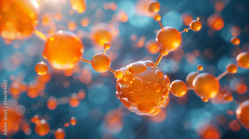 Aufkleber full frame of molecular structure of liquids in motion.