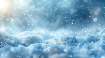 Snowy winter abstract background