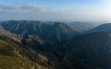 Naklejka premium Aerial View of Angeles National Forest near Whitaker Peak, Castaic, California