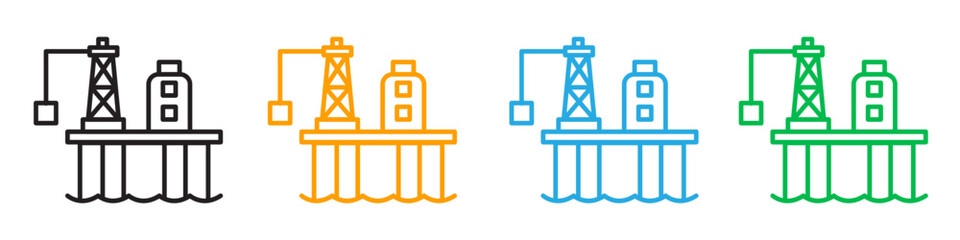 Oil platform icon representing fuel extraction and energy production, ideal for industrial and business applications