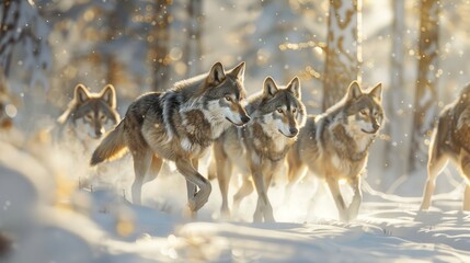 Naklejka premium wolf in winter