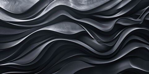 Obraz premium Wavy Black and White Surface