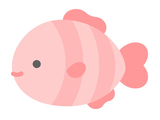 海の魚のベクターイラスト素材＿ピンク色の魚