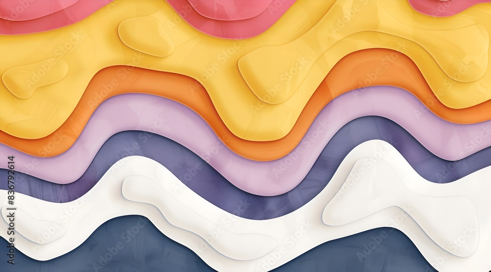 Aufkleber a colorful abstract painting with a wave-like pattern. the colors are bright and bold, creating a se