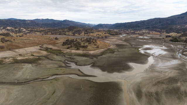 Aerial View of Hernandez Reservoir, San Benito County, California
