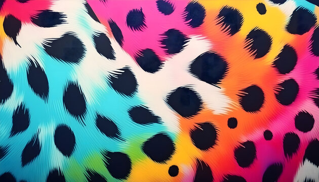 bunter, Leoparden, hintergrund, 90s, 90iger, neu, bunt, Leopard, Leopard, print, textur, mustern, Muster, kreativ, gestalten, design, neon, fell, textil, stoff, punkte, punkt, y2k, retro, retrostyle