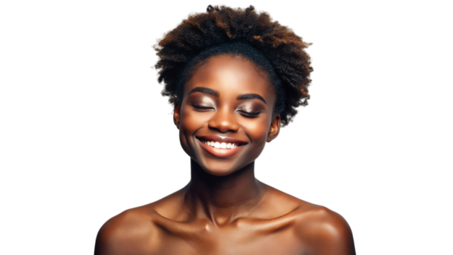 Close-up portrait of a smiling African American woman