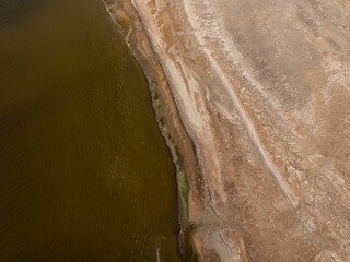 Aerial View of Salton Sea Shoreline, Riverside County, California