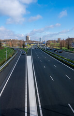 Autobahn Highway Traffic Cars Road Way Holland Netherlands Blue Sky