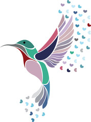 Colibri bird logo exotic flying hummingbird vector image