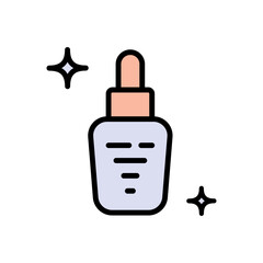 Under eye serum for dark circles and puffiness. Simple color icon. Eye cream for fine lines and wrinkles. Vector isolated flat drawing.