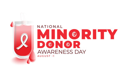 National Minority Donor awareness day. background, banner, card, poster, template. Vector illustration.