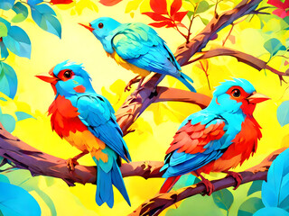 Obraz premium Colorful Kingfisher with long black beak .