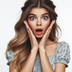 Fototapeta premium a woman with a surprised expression on her face