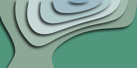 Paper cut abstract background. Cardboard wavy blue layers. Carving art. Raster version.