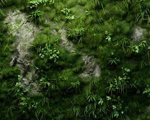 Green moss on the rocks 