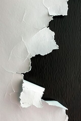 White Paper tear on Black 
