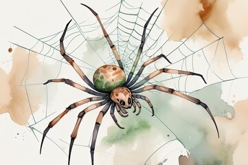 Obraz premium Watercolor, an image of a spider