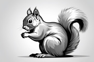 Monochrome, an image of a squirrel © AungMyintMyat