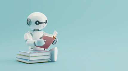 robot with books