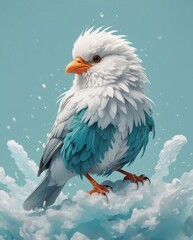 Obraz premium blue bird in the snow