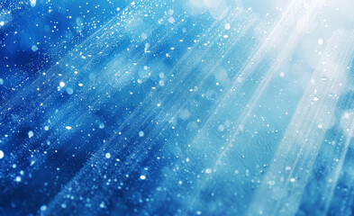 Fondo azul con rayos del sol y polvo brillante.