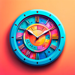Fototapeta premium round clock colorful, modern