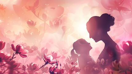 Beautiful colorful color background for Mother's Day celebration. AI Generated