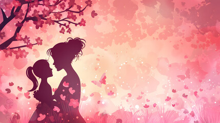 Fototapeta premium Beautiful colorful color background for Mother's Day celebration. AI Generated