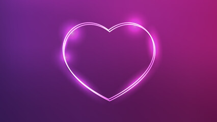 Neon double frame with shining effects 