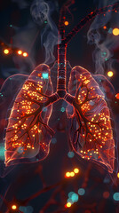 Human lung cells interconnected with cybernetic implants