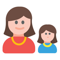 Mothers day Icon in Flat Style