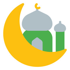 Ramadan Icon in Flat Style