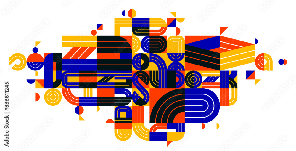 Canvas Prints abstract modern vector trendy design, geometric shapes stylish composition, modular pattern artistic