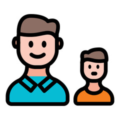 Fathers day Icon in Filled Line Style