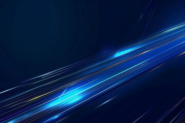 Vector Abstract, Science, Futuristic, Energy Technology Concept. Digital Image of Light Rays, Stripes Lines With Blue Light, Speed and Motion Blur Over Dark Blue Background.