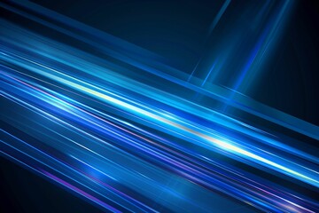 Vector Abstract, Science, Futuristic, Energy Technology Concept. Digital Image of Light Rays, Stripes Lines With Blue Light, Speed and Motion Blur Over Dark Blue Background.