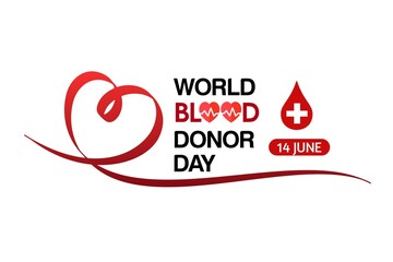 World Blood Donor Day observed every year in June. Template for background, banner, card, poster with text inscription.