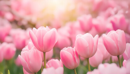 pink tulips in the garden