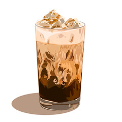Refreshing Iced Coffee with Cream food vector illustration for the menu in a cafe'