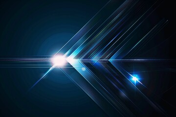Vector Illustration Abstract Arrow Symbol Forward and Smooth Lines in Dark Blue Color Background. Hi-tech Digital Technology and Innovation Concept. Abstract Futuristic, Shiny Lines Background.