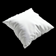 White pillow against black background, showcasing soft and comfortable design perfect for a modern, sleek bedroom decor.