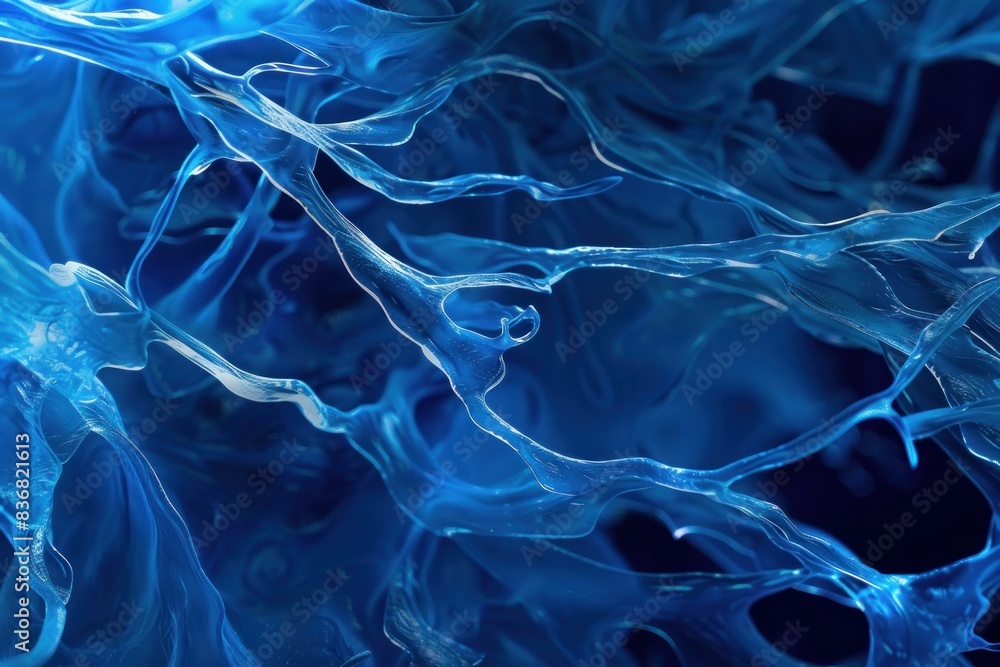 Poster ethereal blue abstract network with futuristic technology and modern design, creating a vibrant and 